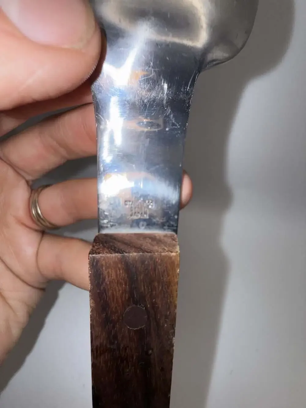 Vintage Burnco Spade 'n Spoon Stainless Steel Ice Cream Scoop with Wood Handle